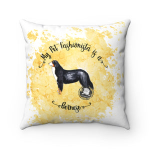 Bernese Mountain Dog Pet Fashionista Square Pillow