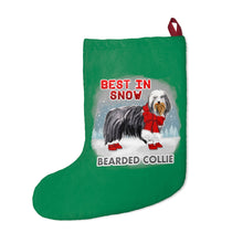 Load image into Gallery viewer, Bearded Collie Best In Snow Christmas Stockings