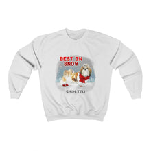 Load image into Gallery viewer, Shih Tzu Best In Snow Heavy Blend™ Crewneck Sweatshirt