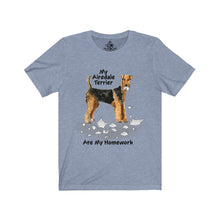 Load image into Gallery viewer, My Airedale Terrier Ate My Homework Unisex Jersey Short Sleeve Tee