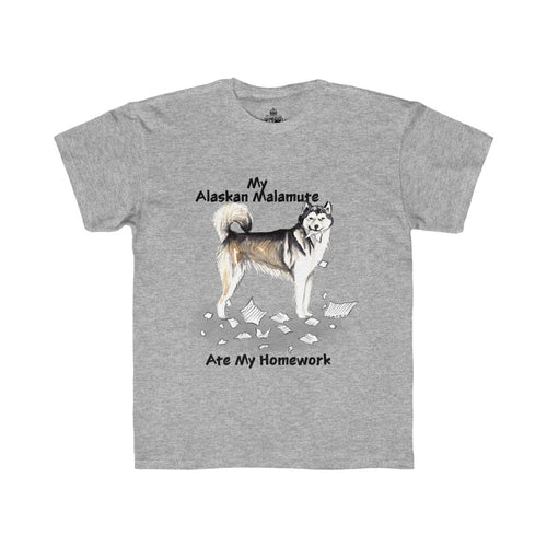 My Alaskan Malamute Ate My Homework Kids Regular Fit Tee