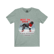 Load image into Gallery viewer, Black Russian Terrier Best In Snow Unisex Jersey Short Sleeve Tee