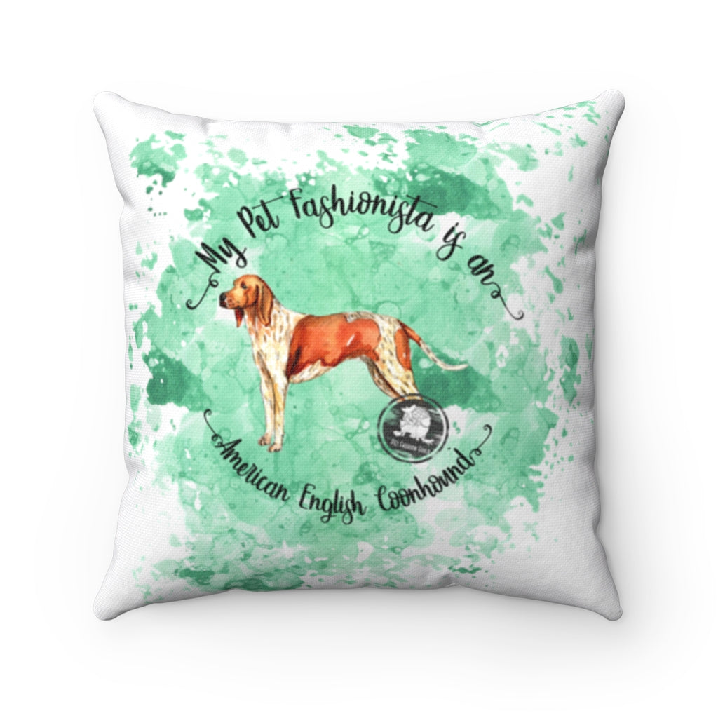 American English Coonhound Pet Fashionista Square Pillow