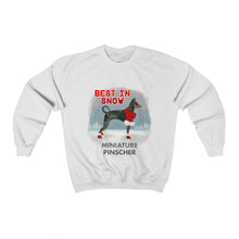 Load image into Gallery viewer, Miniature Pinscher Best In Snow Heavy Blend™ Crewneck Sweatshirt