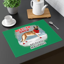 Load image into Gallery viewer, Belgian Malinois Best In Snow Placemat