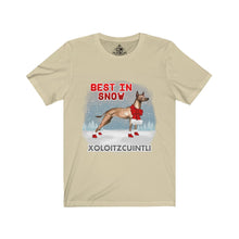 Load image into Gallery viewer, Xoloitzcuintli Best In Snow Unisex Jersey Short Sleeve Tee