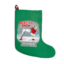 Load image into Gallery viewer, Standard Schnauzer Best In Snow Christmas Stockings
