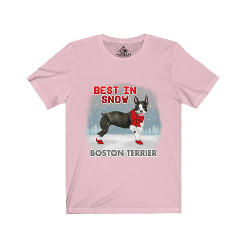 Boston Terrier Best In Snow Unisex Jersey Short Sleeve Tee