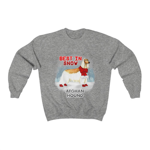 Afghan Hound Best In Snow Heavy Blend™ Crewneck Sweatshirt