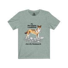 Load image into Gallery viewer, My Norwegian Lundehund Ate My Homework Unisex Jersey Short Sleeve Tee