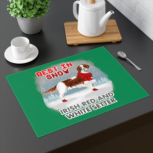 Irish Red and White Setter Best In Snow Placemat