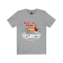 Load image into Gallery viewer, Cirneco Dell'Etna Best In Snow Unisex Jersey Short Sleeve Tee