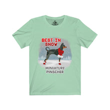 Load image into Gallery viewer, Miniature Pinscher Best In Snow Unisex Jersey Short Sleeve Tee