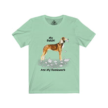 Load image into Gallery viewer, My Saluki Ate My Homework Unisex Jersey Short Sleeve Tee