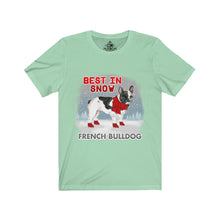 Load image into Gallery viewer, French Bulldog Best In Snow Unisex Jersey Short Sleeve Tee