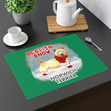 Load image into Gallery viewer, Norwich Terrier Best In Snow Placemat