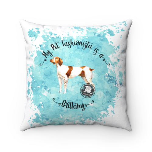 Brittany Pet Fashionista Square Pillow