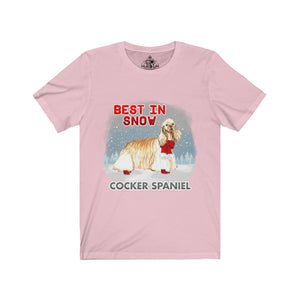 Cocker Spaniel Best In Snow Unisex Jersey Short Sleeve Tee