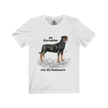 Load image into Gallery viewer, My Rottweiler Ate My Homework Unisex Jersey Short Sleeve Tee