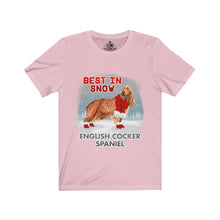 Load image into Gallery viewer, English Cocker Spaniel Best In Snow Unisex Jersey Short Sleeve Tee