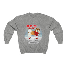 Load image into Gallery viewer, Icelandic Lowland Sheepdog Best In Snow Heavy Blend™ Crewneck Sweatshirt