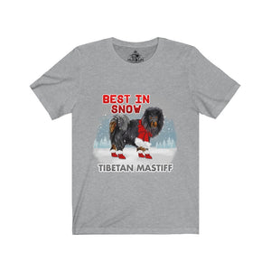 Tibetan Mastiff Best In Snow Unisex Jersey Short Sleeve Tee