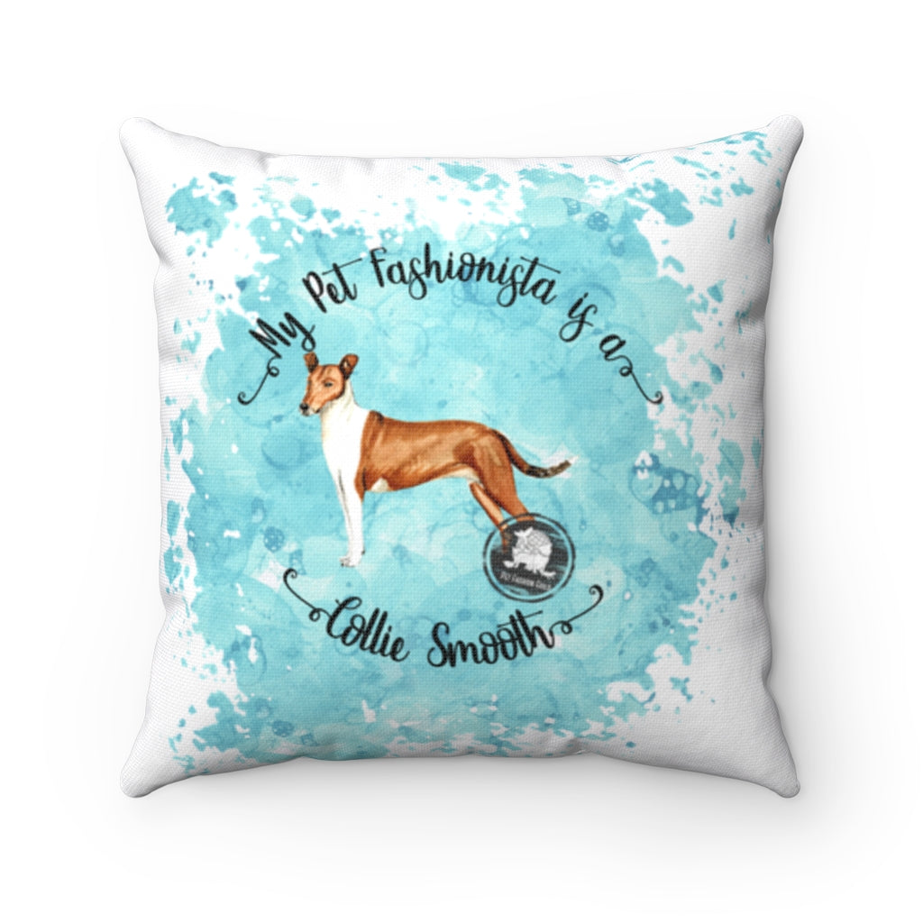 Collie (Smooth) Pet Fashionista Square Pillow