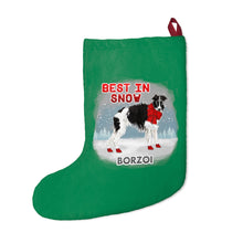 Load image into Gallery viewer, Borzoi Best In Snow Christmas Stockings