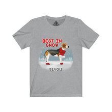 Load image into Gallery viewer, Beagle Best In Snow Unisex Jersey Short Sleeve Tee