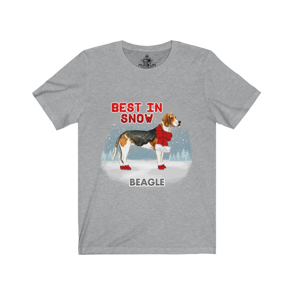 Beagle Best In Snow Unisex Jersey Short Sleeve Tee