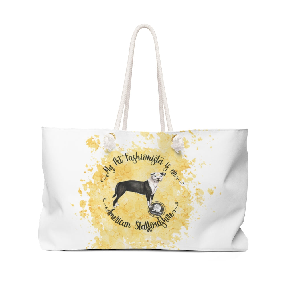 American Staffordshire Pet Fashionista Weekender Bag