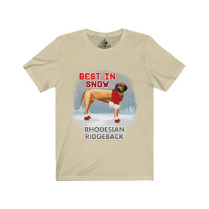 Rhodesian Ridgeback Best In Snow Unisex Jersey Short Sleeve Tee