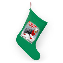 Load image into Gallery viewer, Bearded Collie Best In Snow Christmas Stockings