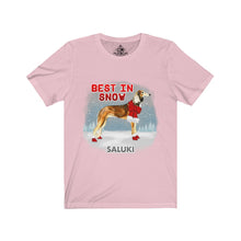 Load image into Gallery viewer, Saluki Best In Snow Unisex Jersey Short Sleeve Tee