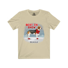 Load image into Gallery viewer, Beagle Best In Snow Unisex Jersey Short Sleeve Tee