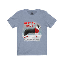 Load image into Gallery viewer, Border Collie Best In Snow Unisex Jersey Short Sleeve Tee