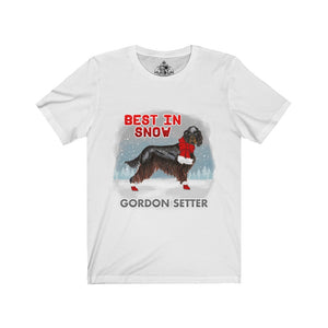Gordon Setter Best In Snow Unisex Jersey Short Sleeve Tee
