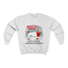 Load image into Gallery viewer, Petit Basset Griffon Vendeen Best In Snow Heavy Blend™ Crewneck Sweatshirt