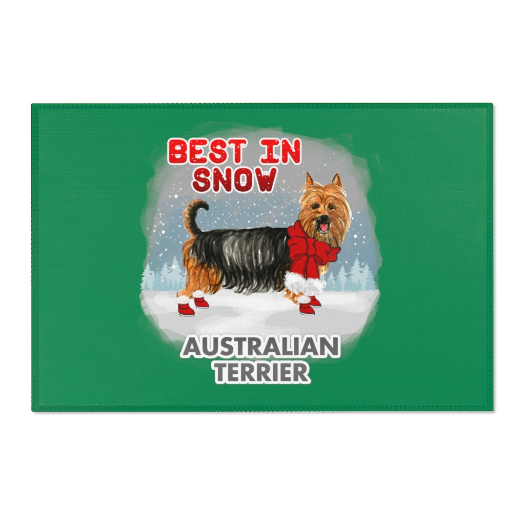 Australian Terrier Best In Snow Area Rug