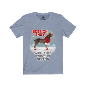 Wirehaired Pointing Griffon In Snow Unisex Jersey Short Sleeve Tee