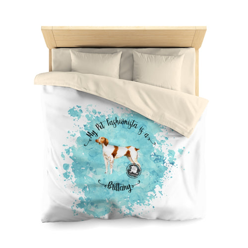 Brittany Pet Fashionista Duvet Cover