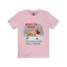 Load image into Gallery viewer, Staffordshire Bull Terrier Best In Snow Unisex Jersey Short Sleeve Tee
