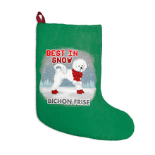 Load image into Gallery viewer, Bichon Frise Best In Snow Christmas Stockings