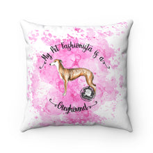 Load image into Gallery viewer, Greyhound Pet Fashionista Square Pillow