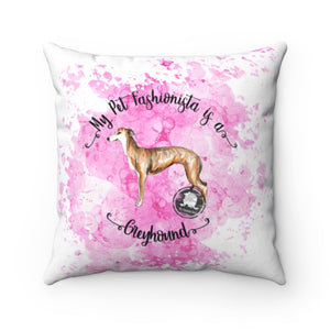 Greyhound Pet Fashionista Square Pillow