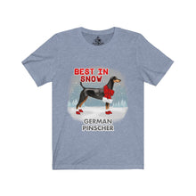 Load image into Gallery viewer, German Pinscher Best In Snow Unisex Jersey Short Sleeve Tee