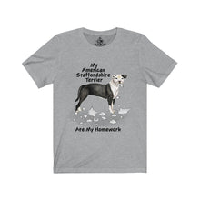 Load image into Gallery viewer, My American Staffordshire Terrier Ate My Homework Unisex Jersey Short Sleeve Tee