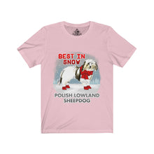 Load image into Gallery viewer, Polish Lowland Sheepdog Best In Snow Unisex Jersey Short Sleeve Tee