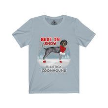 Load image into Gallery viewer, Bluetick Coonhound Best In Snow Unisex Jersey Short Sleeve Tee