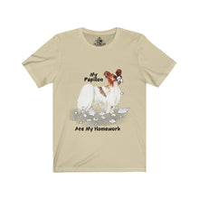 Load image into Gallery viewer, My Papillon Ate My Homework Unisex Jersey Short Sleeve Tee